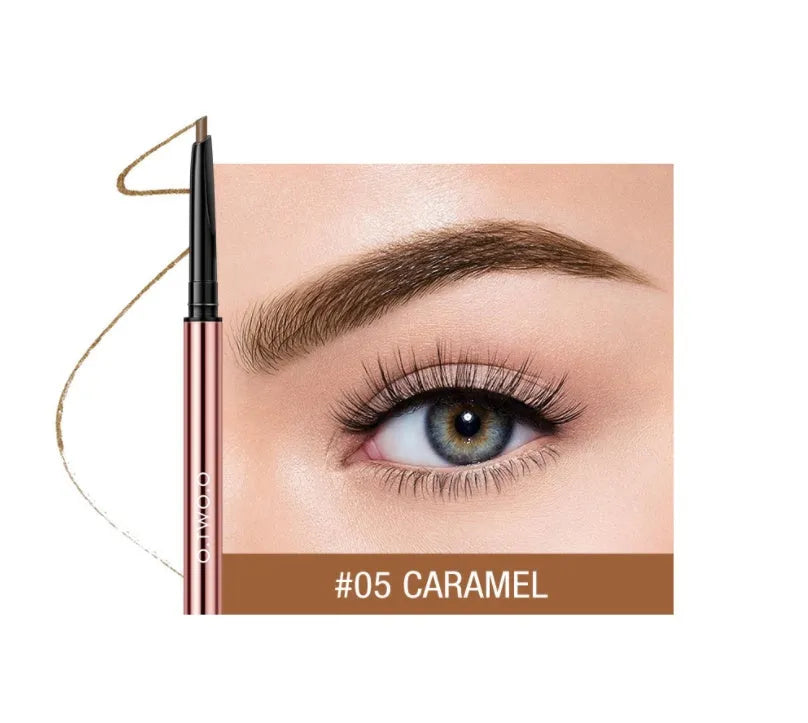 Eyebrow make-up pencil with 0.7cm slim tip in six shades for natural brow definition