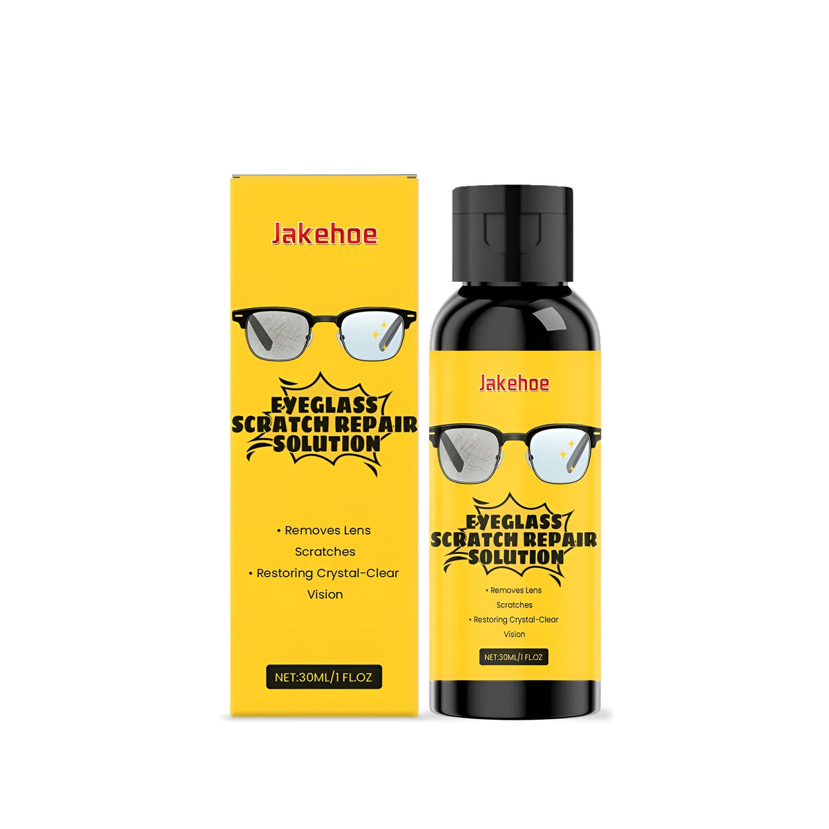 30ml bottle of eyeglass scratch remover liquid solution for lens repair