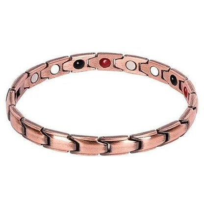Metal rhombus therapy bracelet in black, bronze, gold, or silver, available as single or multi-pack for arthritis and slimming support.