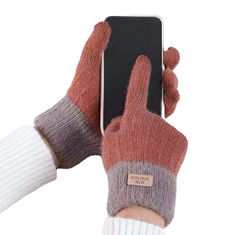 Hhomeenjoy Warm Embroidered Mittens for Winter Cycling and Outdoor Activities