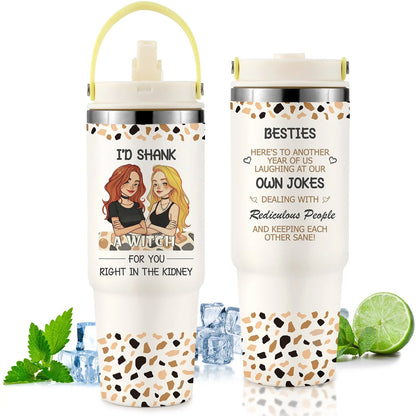 Premium 30oz stainless steel insulated cup in various colors, keeping drinks hot or cold for hours.