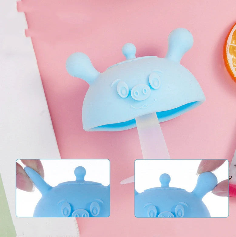 Liquid silicone baby teether in multiple colours for infants over 6 months