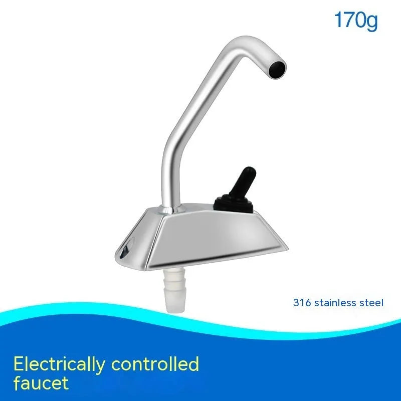 RV electronic control rotating faucet with 316 stainless steel construction and mirror polish finish