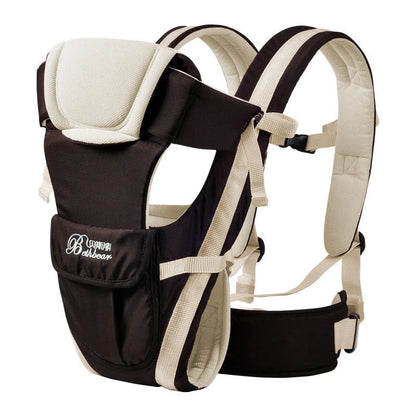 Comfortable and versatile baby carrier with four carrying positions, designed for hands-free parenting and maximum back support.