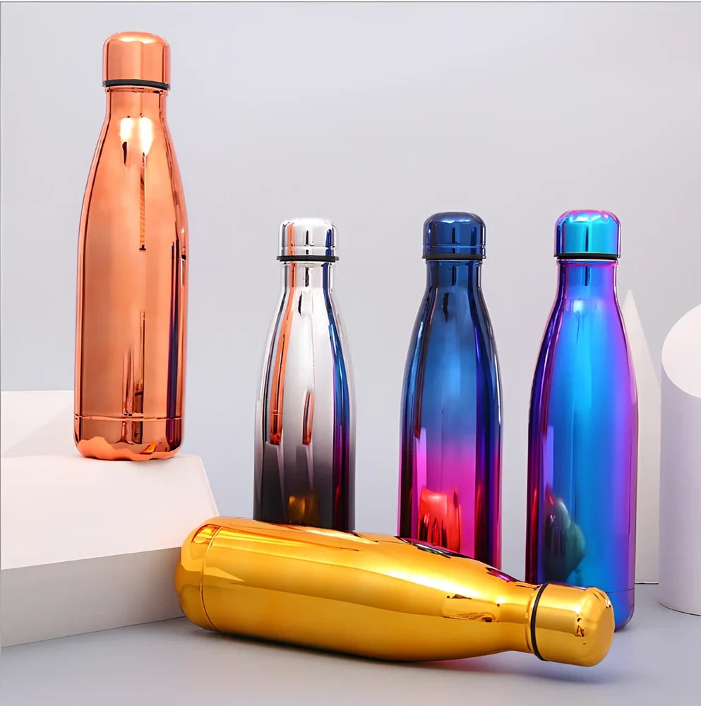 Stainless steel thermal water bottle with 500ml capacity and vacuum insulation technology