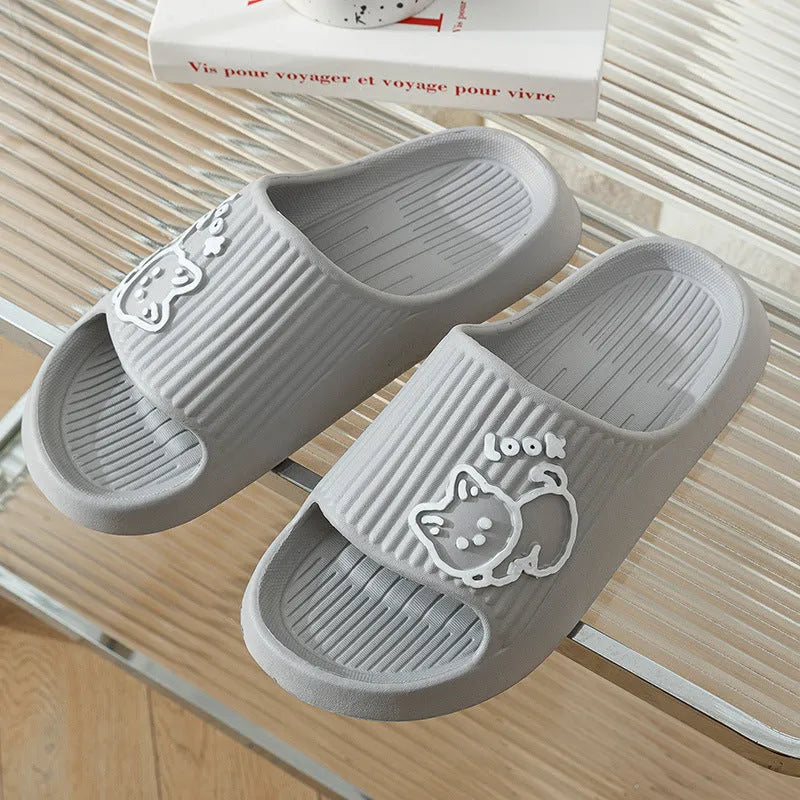 Women's cat design platform slippers in EVA material available in seven colours with non-slip sole