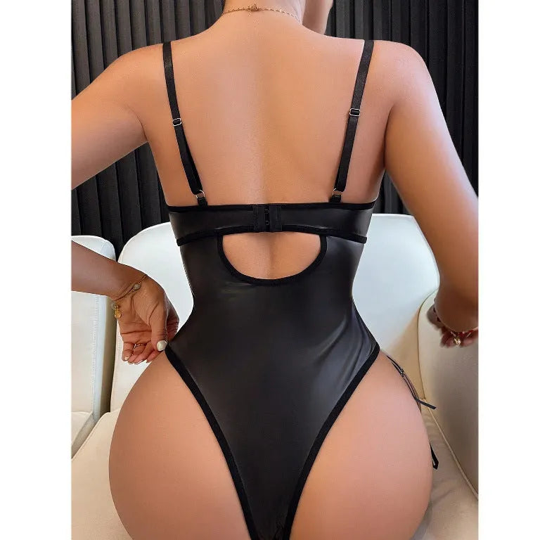 Women's adjustable strap push-up lingerie one-piece suit in polyester fabric