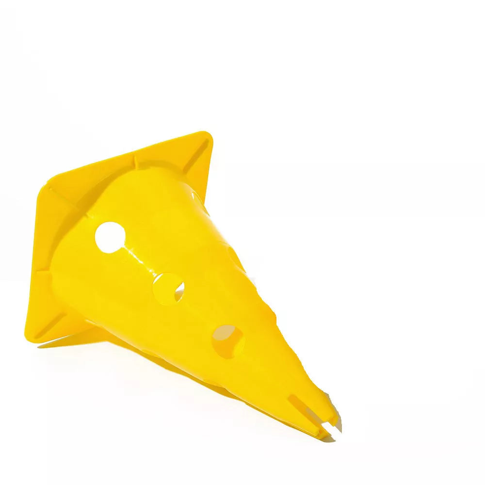 Bright orange football training cone with durable polyethylene construction, 30CM tall