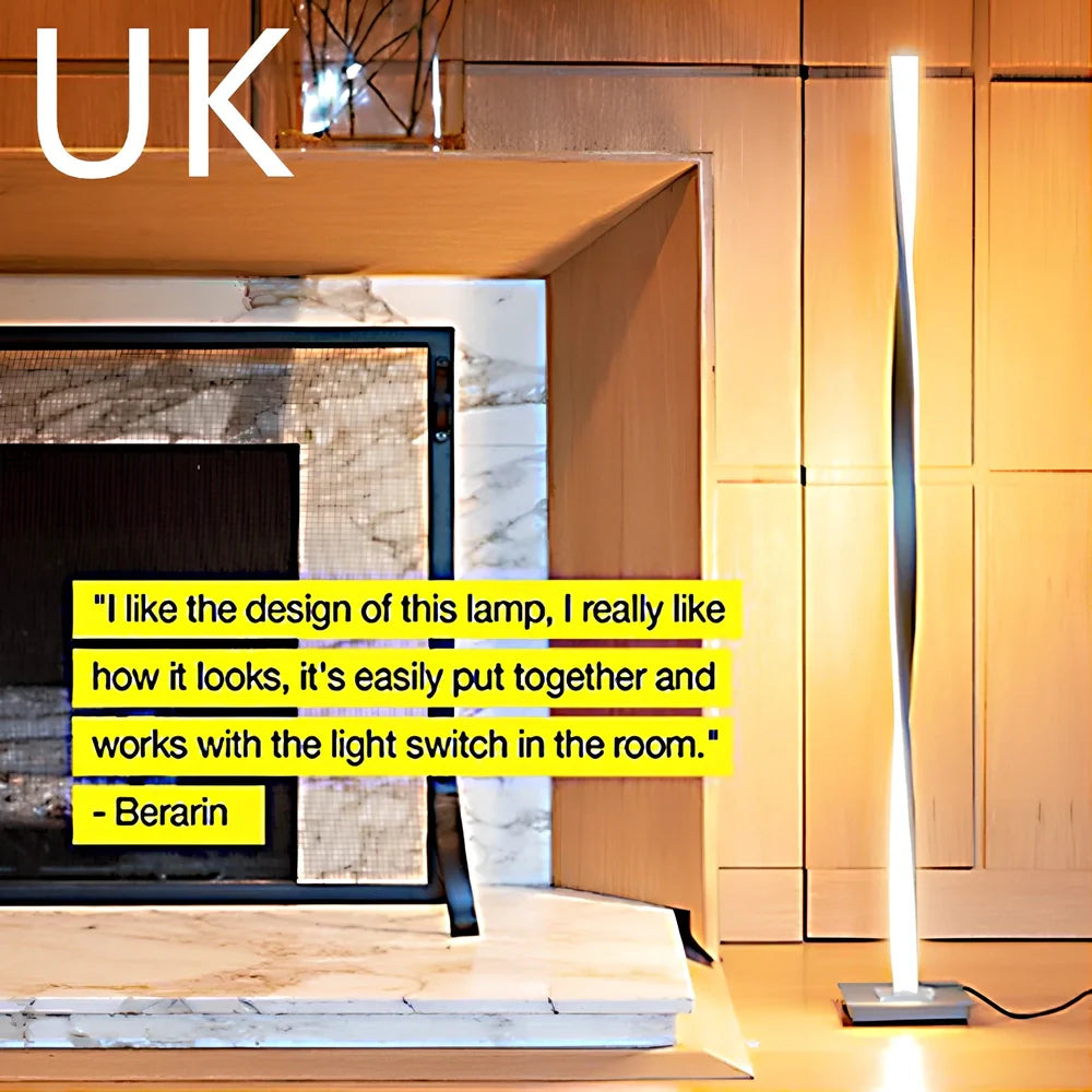 Corner floor lamp with aluminium alloy shade measuring 140cm height and 40cm diameter