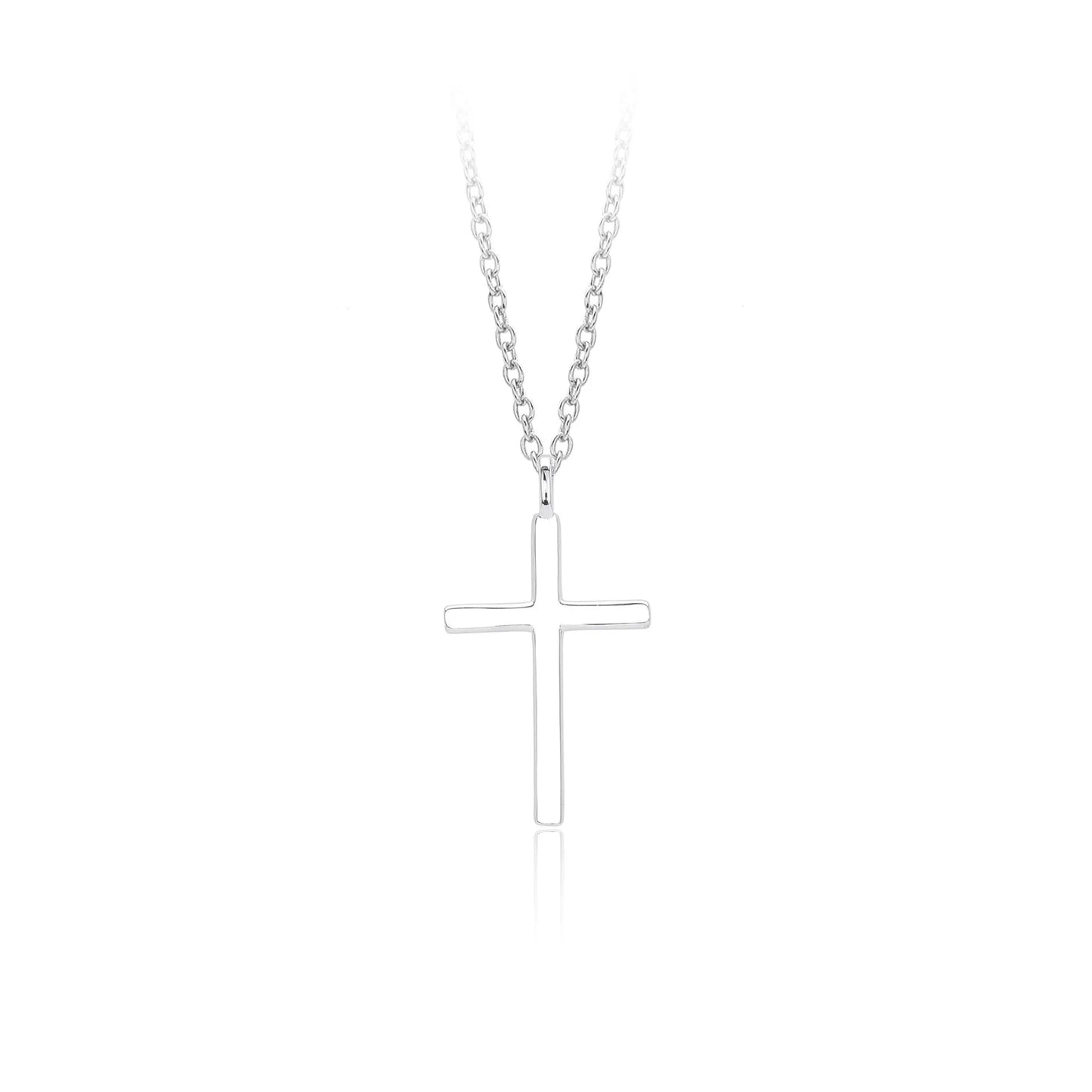 S925 sterling silver necklace with cross pendant on adjustable 41-50cm chain in gold plating
