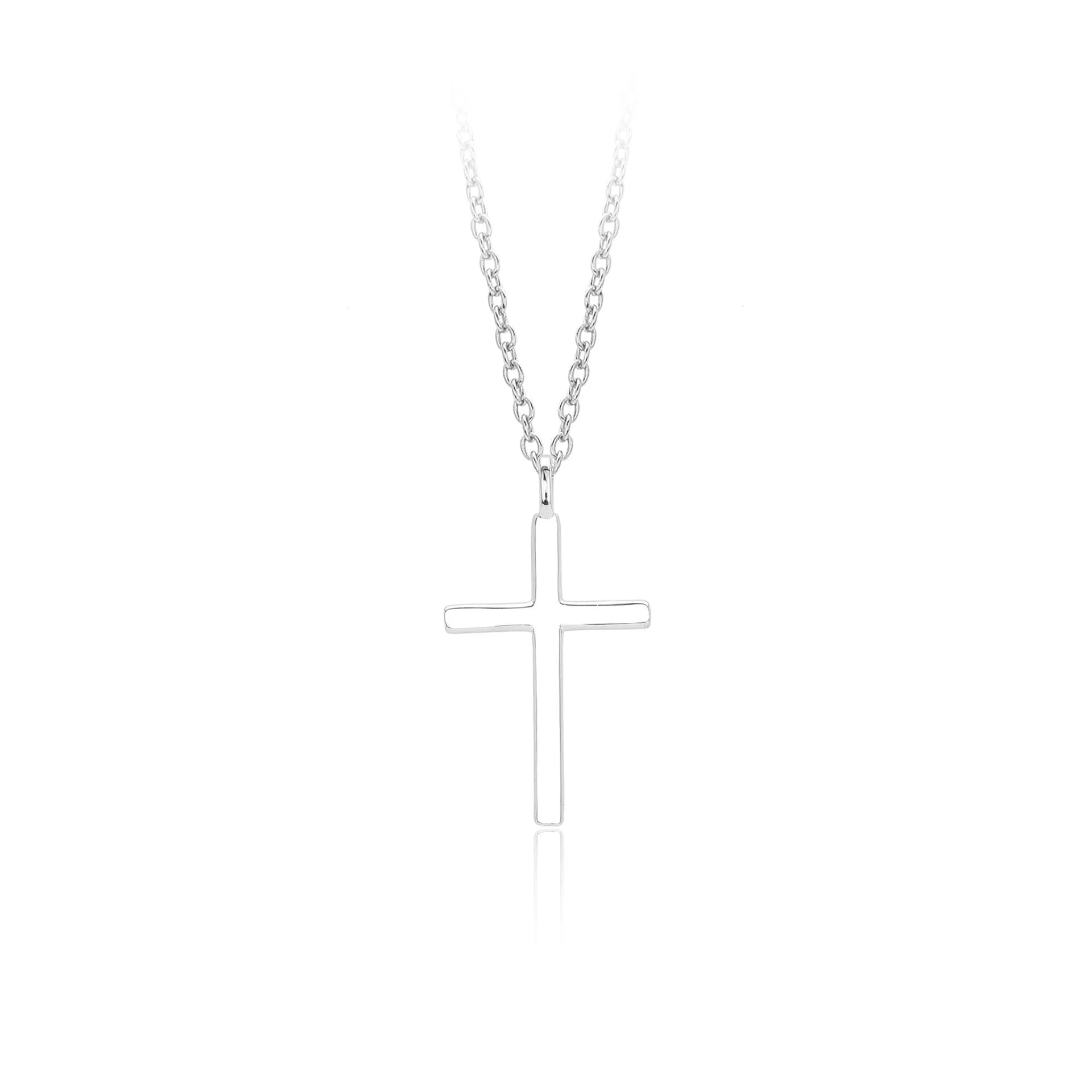 S925 sterling silver necklace with cross pendant on adjustable 41-50cm chain in gold plating