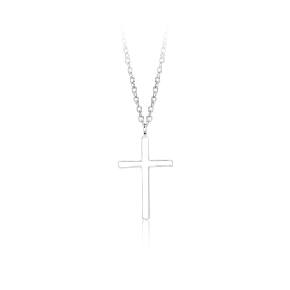 S925 sterling silver necklace with cross pendant on adjustable 41-50cm chain in gold plating