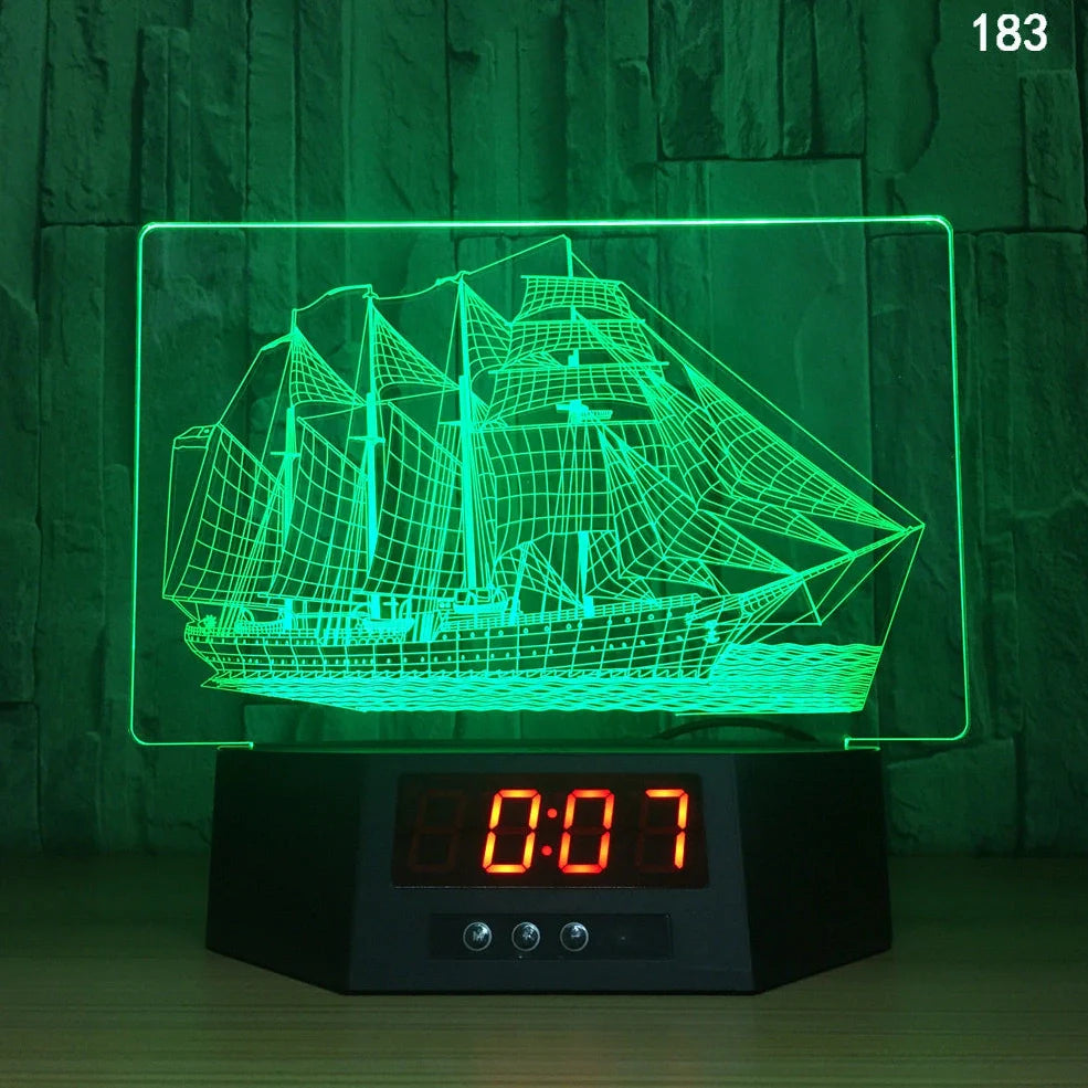 Blue dolphin-shaped table lamp with glowing 3D design and remote control on wooden surface