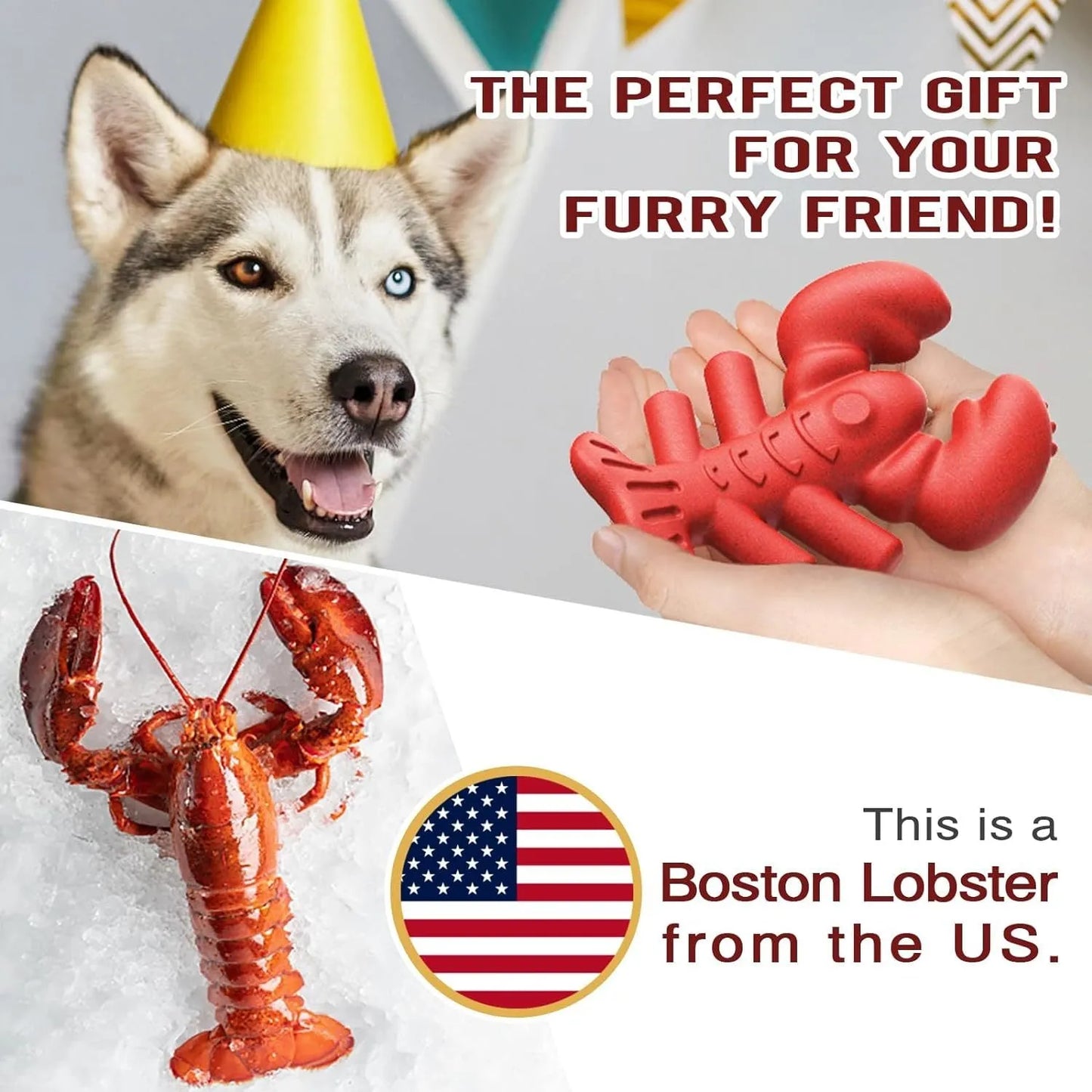 Red dog chew toy for aggressive chewers, measuring 170mm by 132mm by 57mm, for large and medium dogs