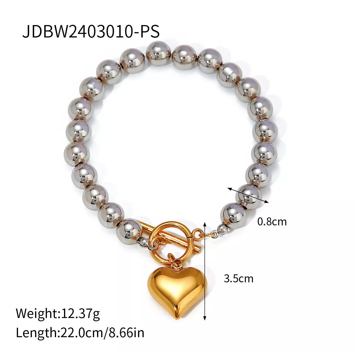 Gold plated stainless steel love heart necklace with hypo-allergenic and water-resistant features