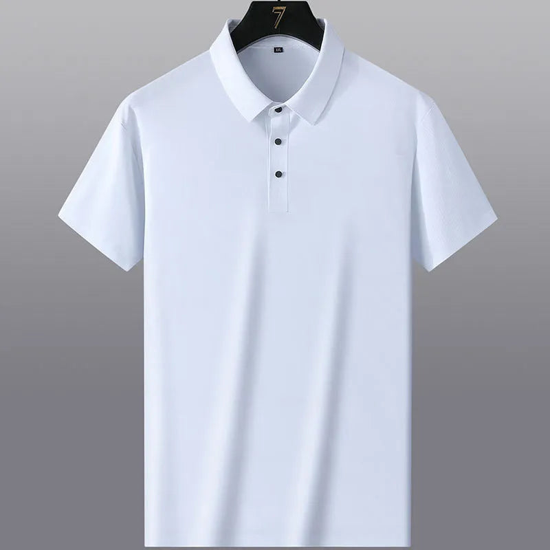 Non-ironing men's shirt in solid colour with short sleeves, available in multiple sizes and colours.
