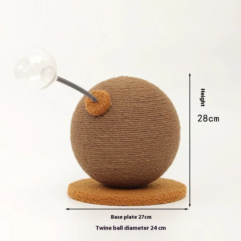 Large 40cm cat scratch board with hemp rope surface, cat grasping ball and tumbler toy attachments