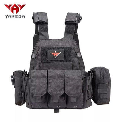 Tactical MOLLE Vest in black, CP camouflage, or wolf brown for outdoor training