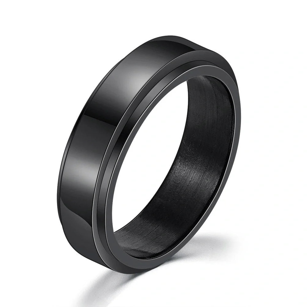 Stylish titanium steel hip hop ring in various colors and sizes