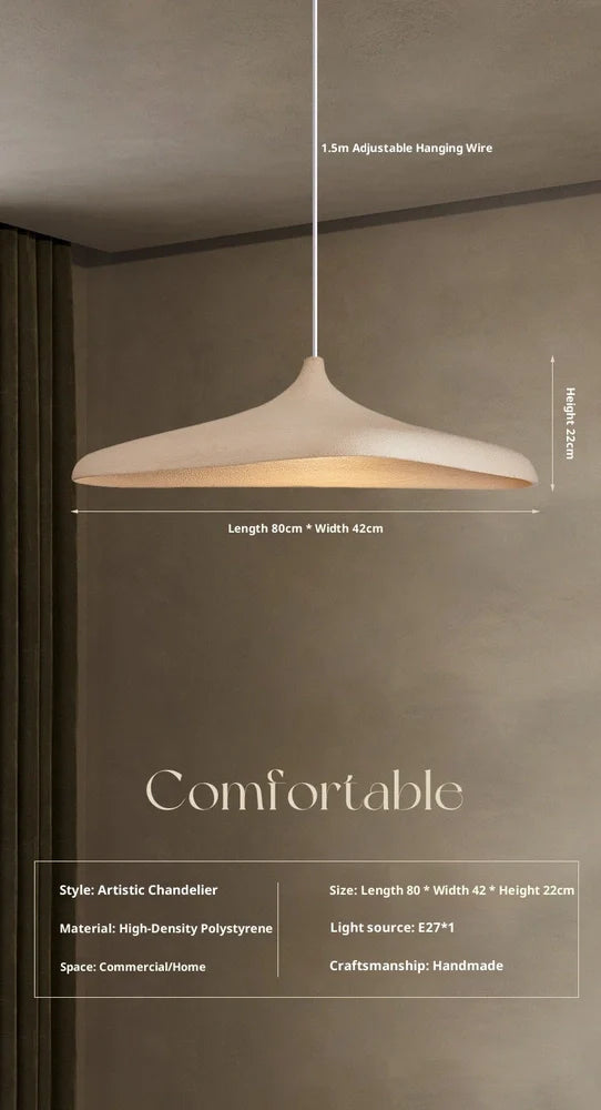 Japanese retro atmospheric creative bar lamp in fern brown and textured white finishes showing creative design details