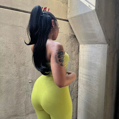 Women's summer embroidery tube top and high waist bell-bottom pants set in various colors