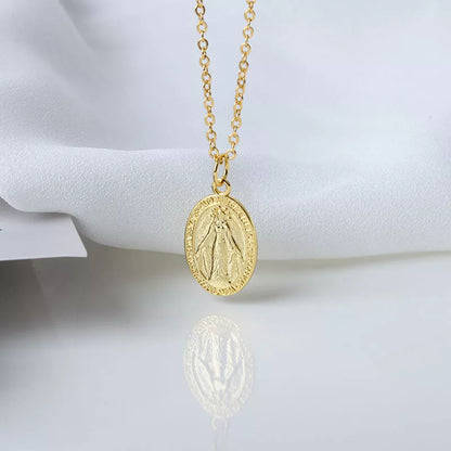 S925 Vintage Cameo Necklace with oval pendant and cross chain design