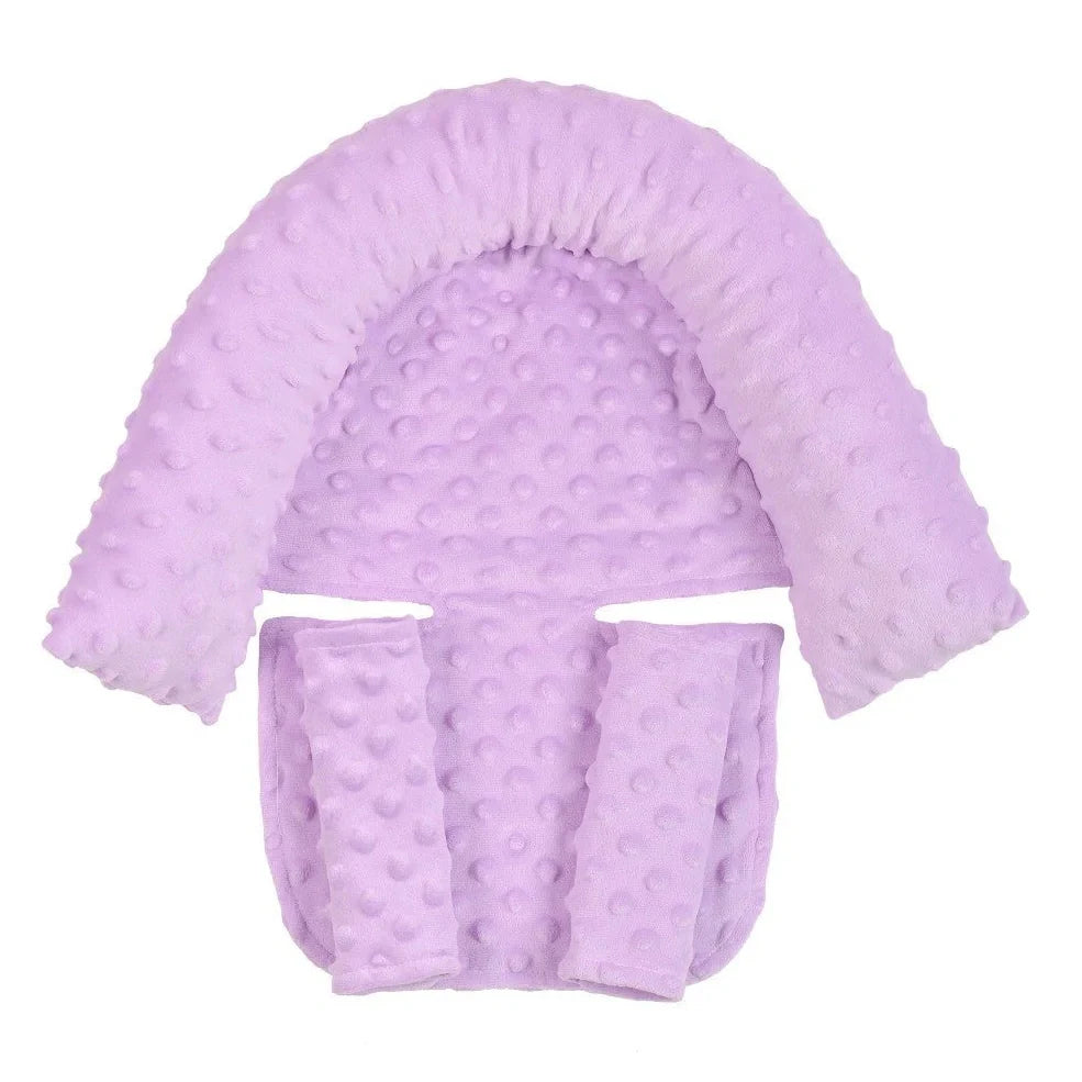 Babies' shaping headrest pillow in white with two grey belts, 170g polyester and PP Cotton for newborn head support