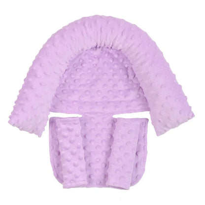 Babies' shaping headrest pillow in white with two grey belts, 170g polyester and PP Cotton for newborn head support