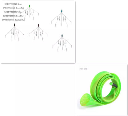 Bassdash Umbrella Fishing Lure with 5 swivels and metal sequins for enhanced fish attraction