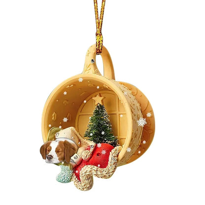 8cm acrylic sausage dog hanging decoration in multiple colours for home display
