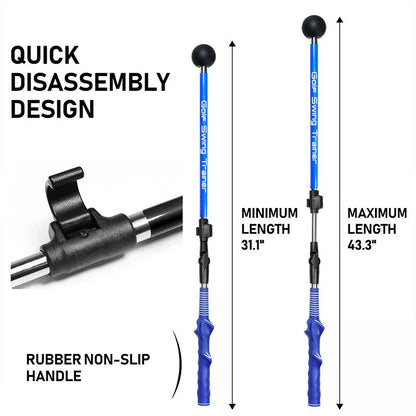 Action Corrector Golf Swing Auxiliary Practice Appliance in black and blue