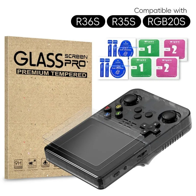 Tempered film for R36S R35S RGB20S handheld game machine, 3.5 inch HD scratch-proof dustproof screen protector