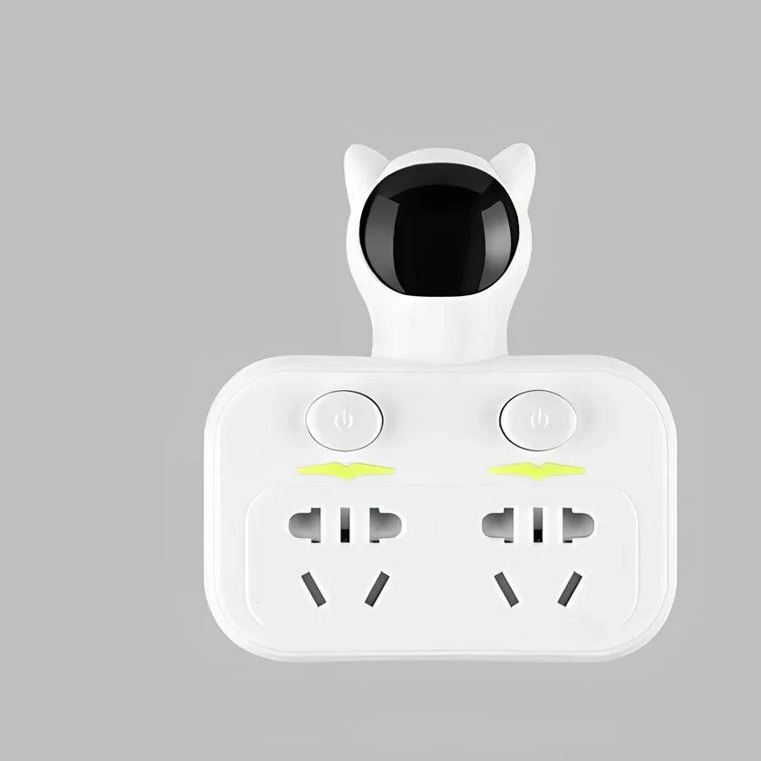 Smart socket with UK plug, LED indicators, USB ports and energy display
