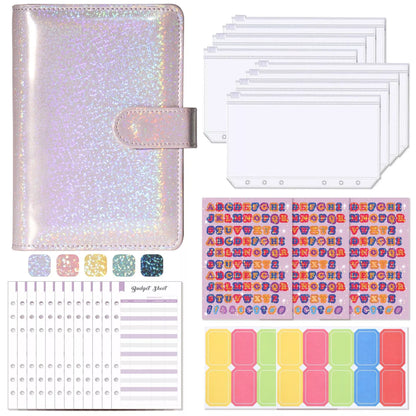 A6 Clip Notebook with imitation leather cover in various colors