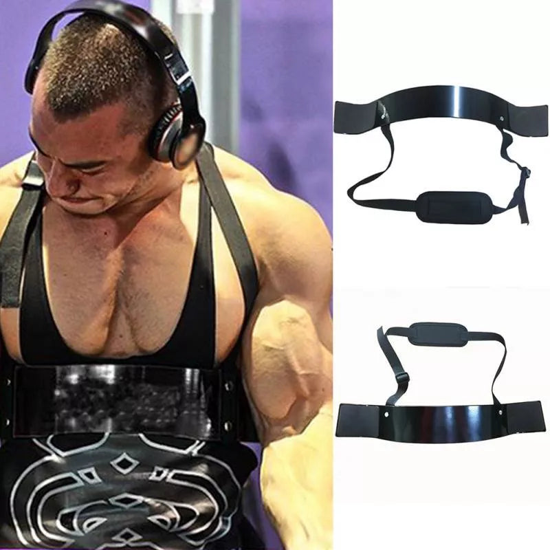 Aluminum alloy biceps training board with adjustable straps and sponge pads