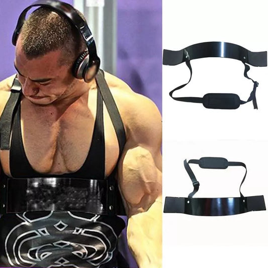 Aluminum alloy biceps training board with adjustable straps and sponge pads