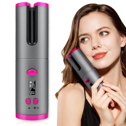 Multifunctional Automatic Wireless Curling Iron with LCD display and cordless design