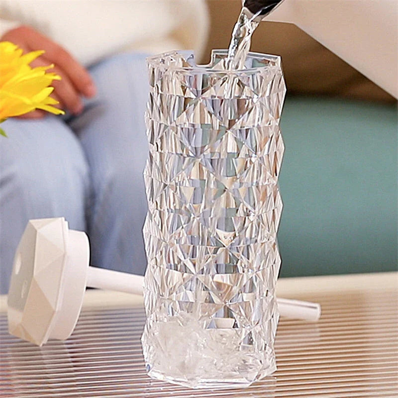 Crystal Lamp Humidifier with Soothing Mist and Customizable Lighting for Home Decor