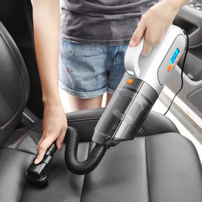 Multi-function Vehicle Vacuum Cleaner with tire pressure detection and lighting