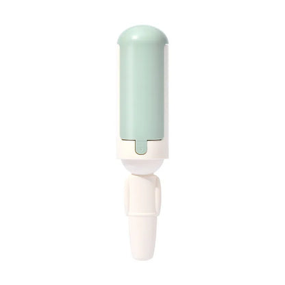 Reusable pet hair remover roller with nylon brush and non-slip BPA-free plastic handle in red and black colours.