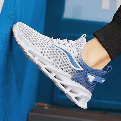 Breathable mesh sports shoes for men with a stylish lace-up design, offering comfort and versatility for everyday wear or light workouts.