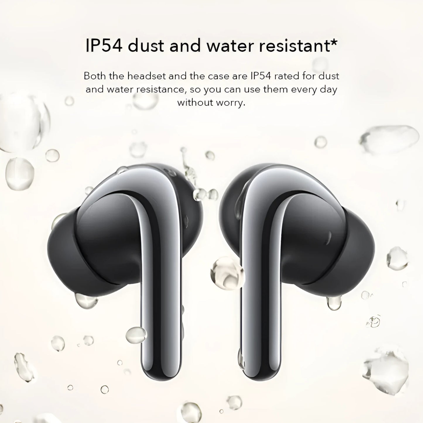 Black and gold true wireless Bluetooth earbuds with a charging case on a white background.