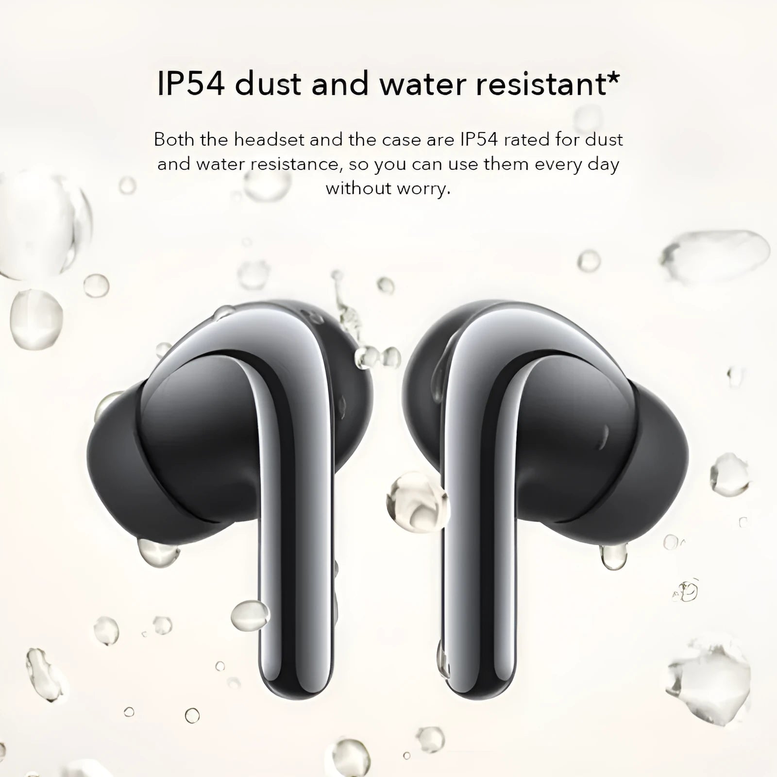 Black and gold true wireless Bluetooth earbuds with a charging case on a white background.