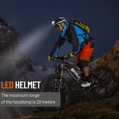 Black and grey smart Bluetooth warning light riding helmet showing integrated light system