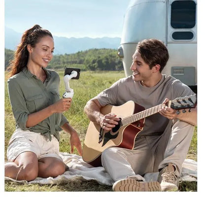 Magnetic mobile phone PTZ stabiliser with 2450 mAh battery capacity for extended smartphone filming sessions