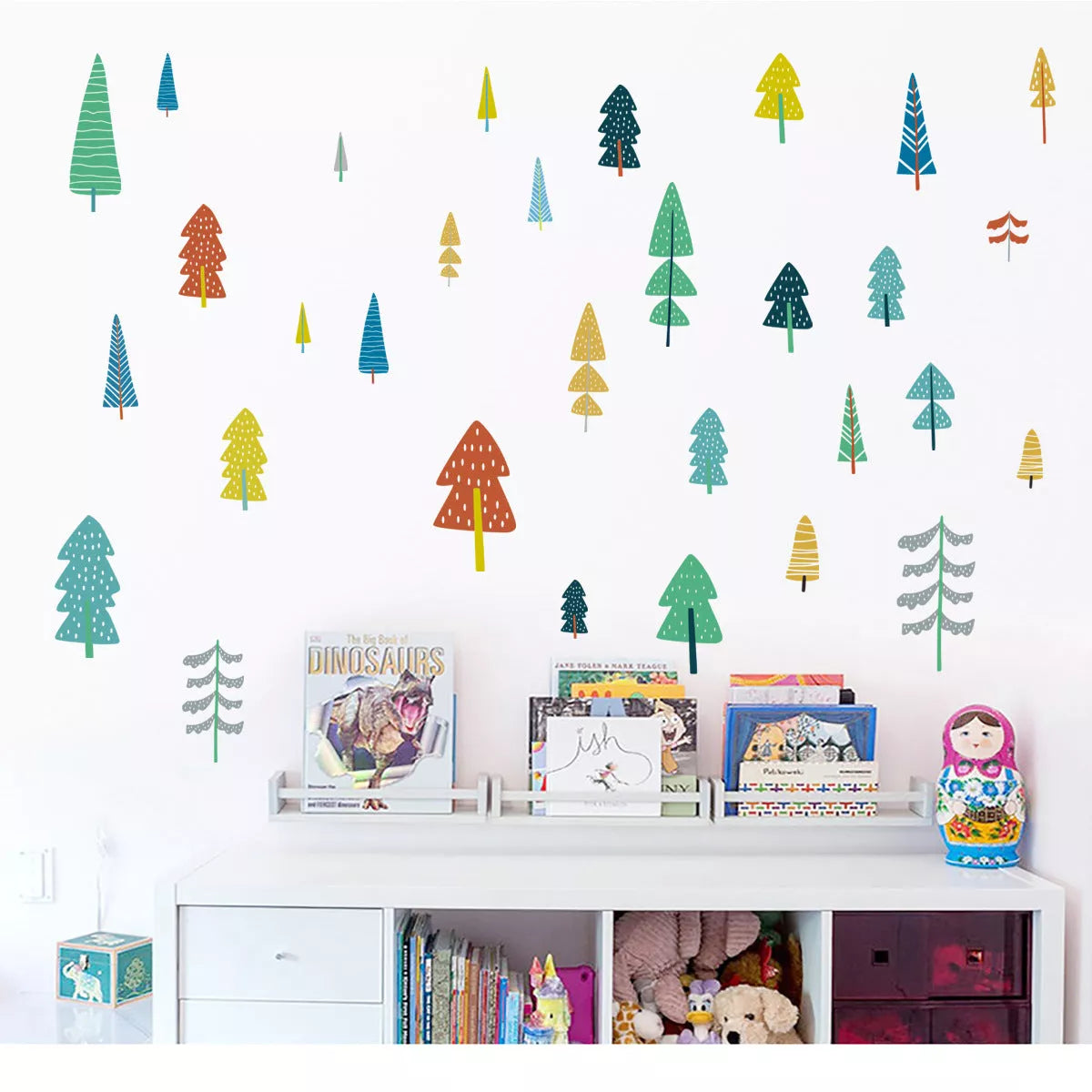 Cartoon 3D stereo wall sticker with vibrant colors, 60*22cm, for living room decoration