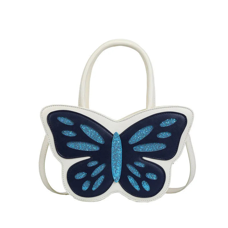 Women's square crossbody shoulder bag in PU leather with contrast colour detailing
