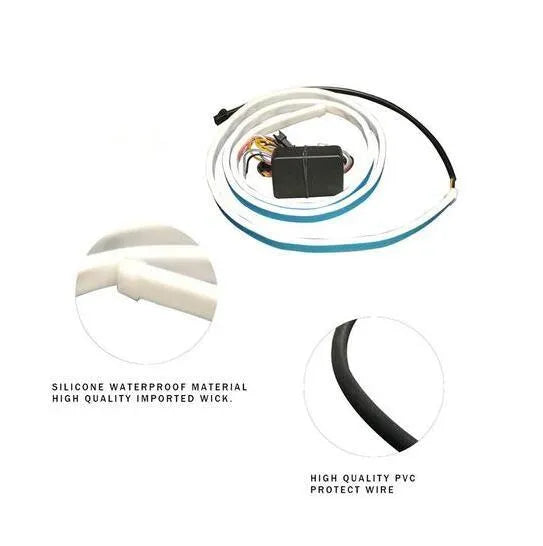 12V LED strip light for car and motorcycle in blue or red, available in 90cm, 120cm and 150cm lengths