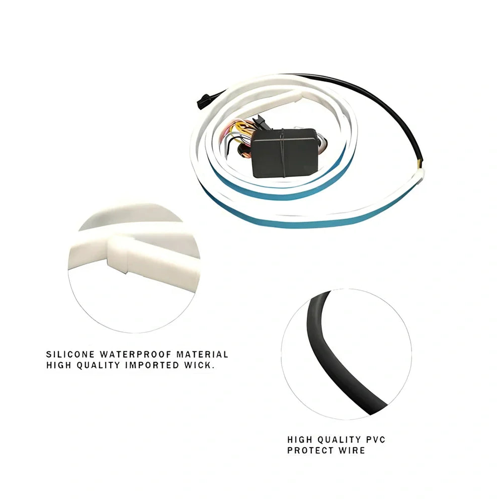 12V LED strip light for car decoration in blue and red colours, 90cm 120cm 150cm lengths