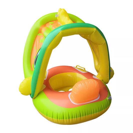 Inflatable dinosaur canopy swimming ring for children with detachable sunshade